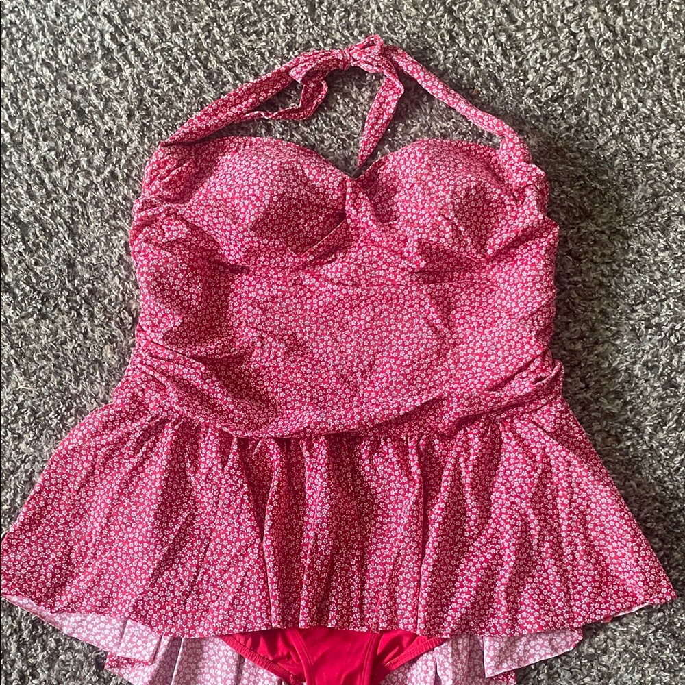 Faded Glory Pink Floral One Piece Swimsuit